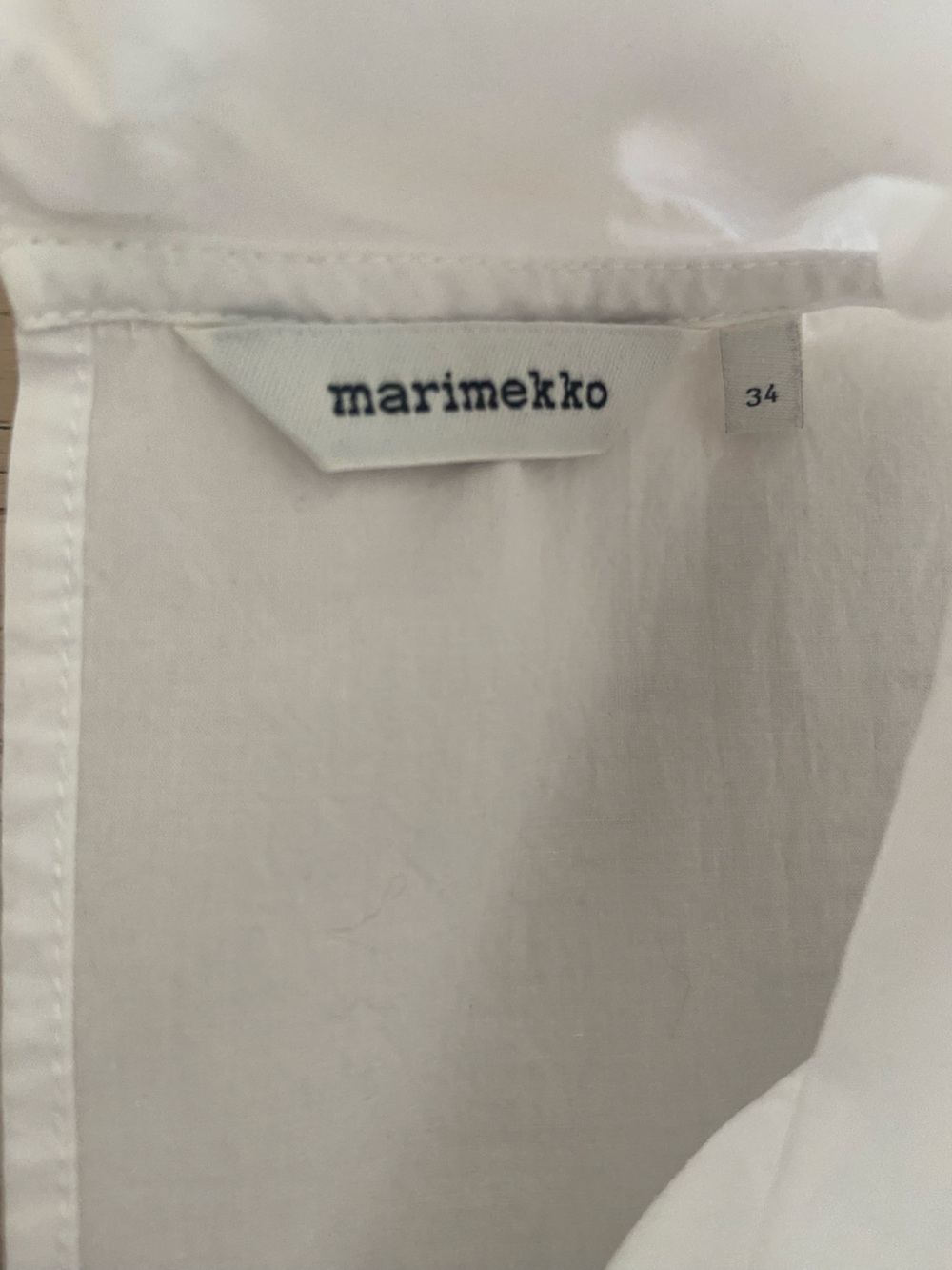 MARIMEKKO Kulkija Cotton Poplin Tie Neck Blouse White US 4 Scandi Relaxed Fit - Picture 4 of 7